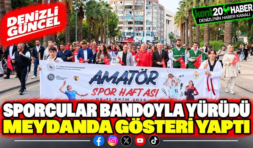 Sporcular bandoyla yürüdü, meydanda gösteri yaptı