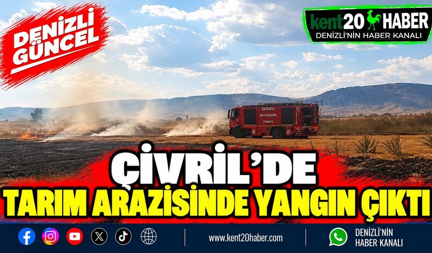 Çivril'de Tarım Arazisinde Yangın Çıktı