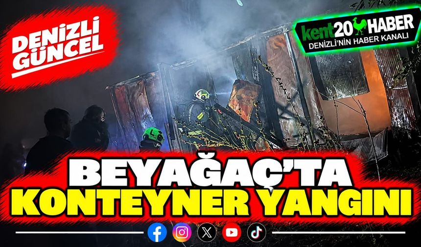 Beyağaç’ta konteyner yangını
