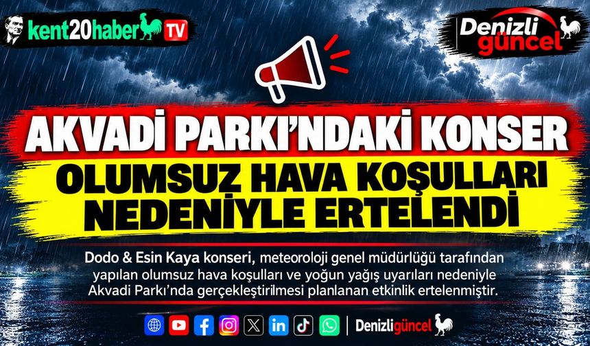 Akvadi Parkı'ndaki Konser Olumsuz Hava Koşulları Nedeniyle Ertelendi