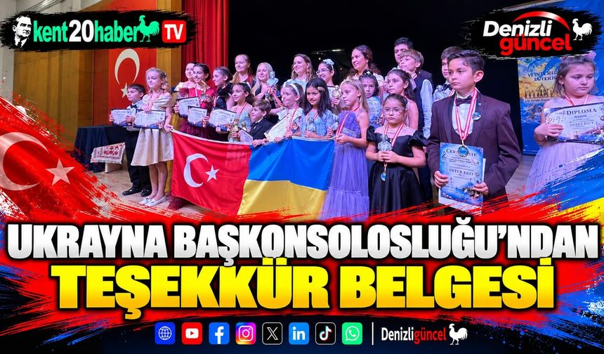 Ukrayna Başkonsolosluğu’ndan teşekkür belgesi