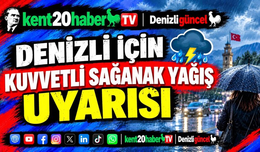 Denizli için kuvvetli sağanak yağış uyarısı
