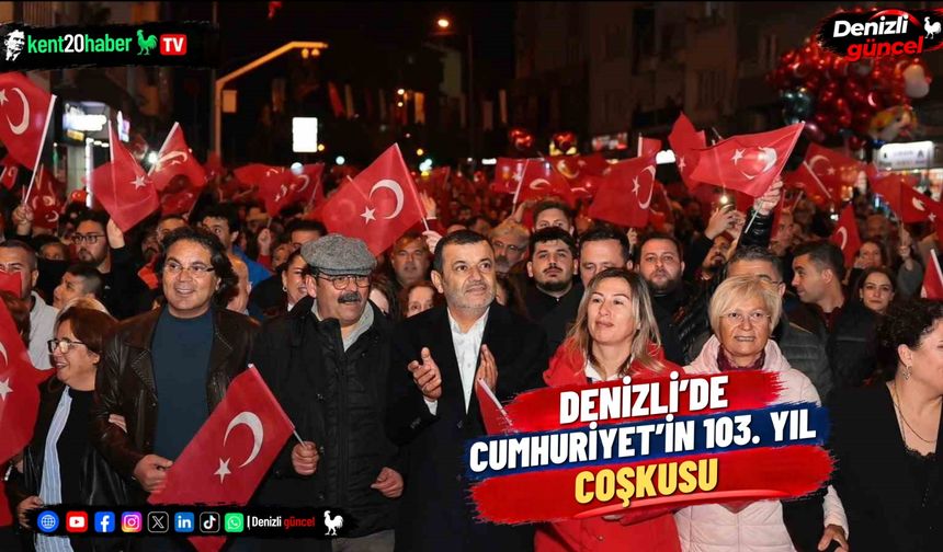 Denizli'de 103. Yıl Coşkusu: Binler Fener Alayı ve Derya Uluğ Konserinde Bir Araya Geldi