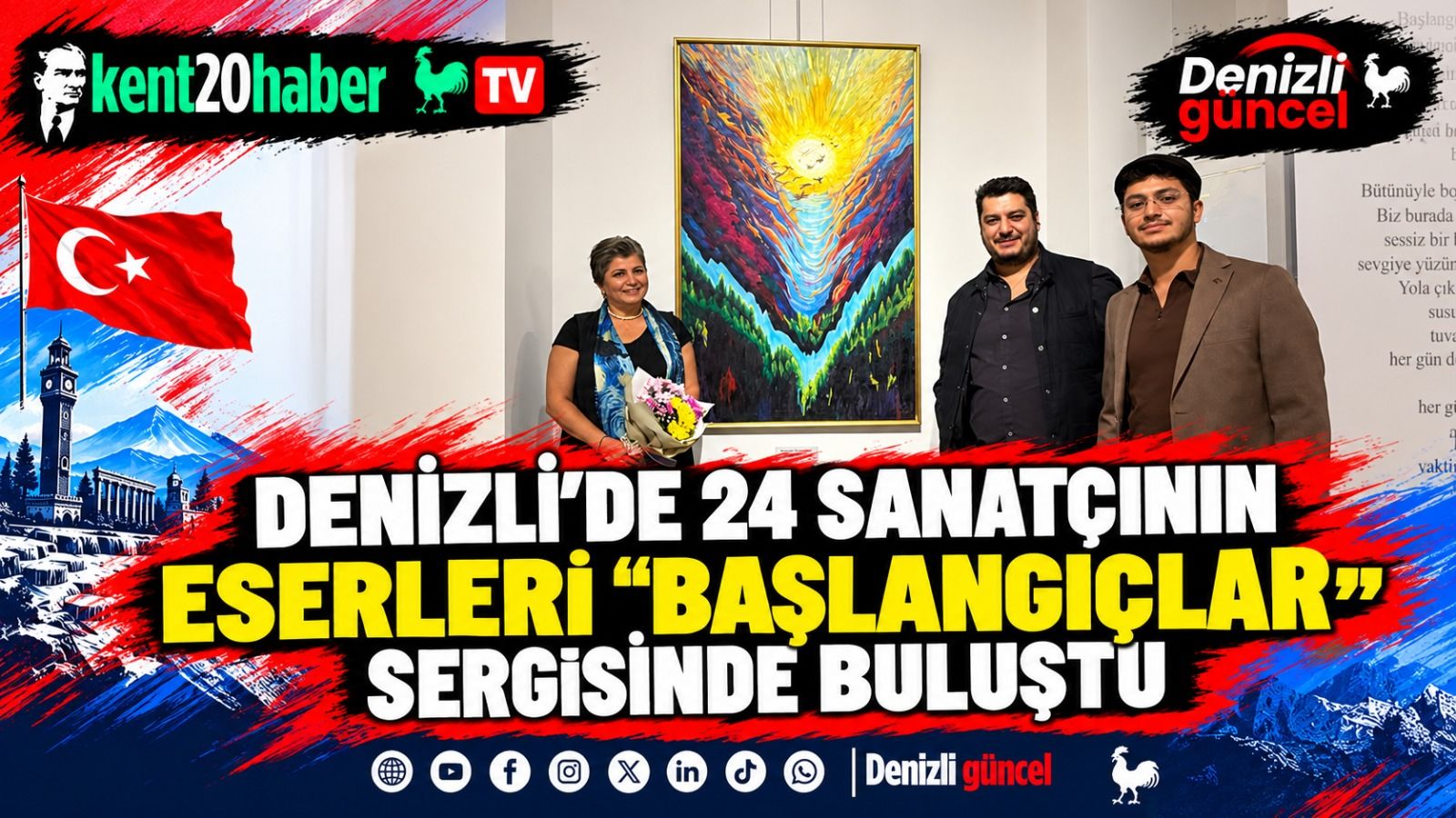 Denizli’de 24 sanatçının eserleri “Başlangıçlar” sergisinde buluştu