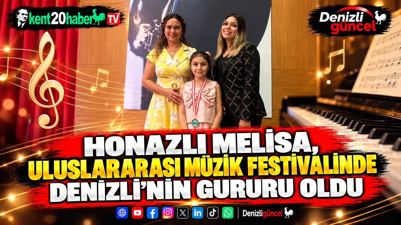 Honazlı Melisa, uluslararası müzik festivalinde Denizli’nin gururu oldu