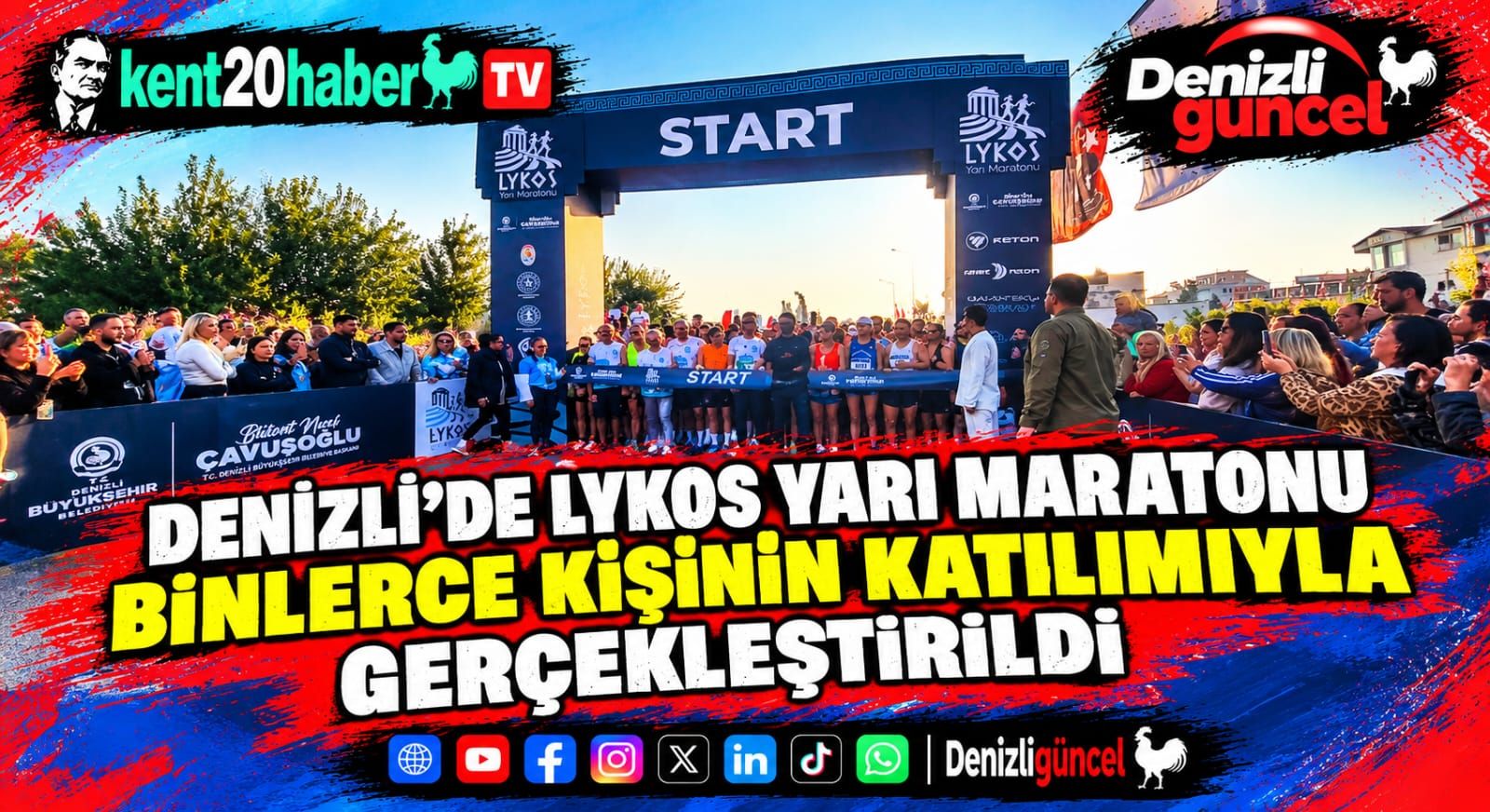 Denizli’de Lykos Yarı Maratonu Binlerce Kişinin Katılımıyla Gerçekleştirildi